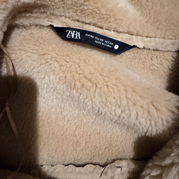 Zara Dark Brown Teddy Jacket with Cream Collar - Picture 4 of 5